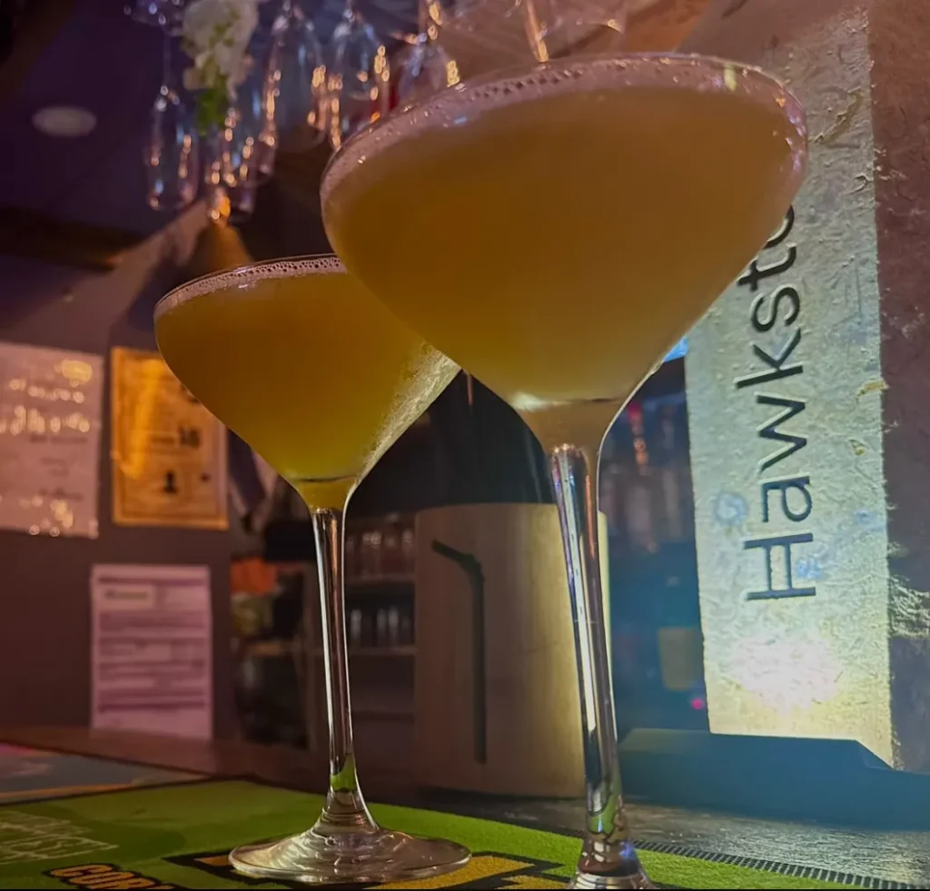 Two cocktails on the bar at The Shed
